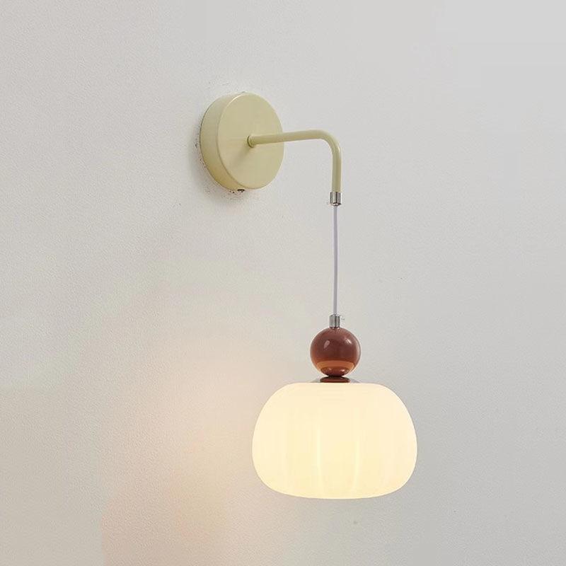 Japanese Cream Pumpkin Nordic Bedroom Bedside Lamp Wall Lamp Creative Living Room Background Wall Corridor Hallway Light