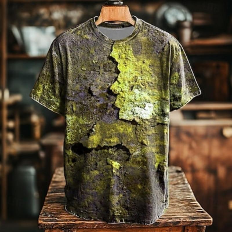 Men's Optical Illusion T Shirt Short Sleeve T Shirt 3D Print Crew Neck Shirt Exaggerated Designer Party Street Casual  Summer  Clothing
