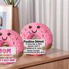 1Pc Positive Energy Funny Doll With Card Knitted Doughnut Handmade Mom's Gifts Crochet Room Decoration