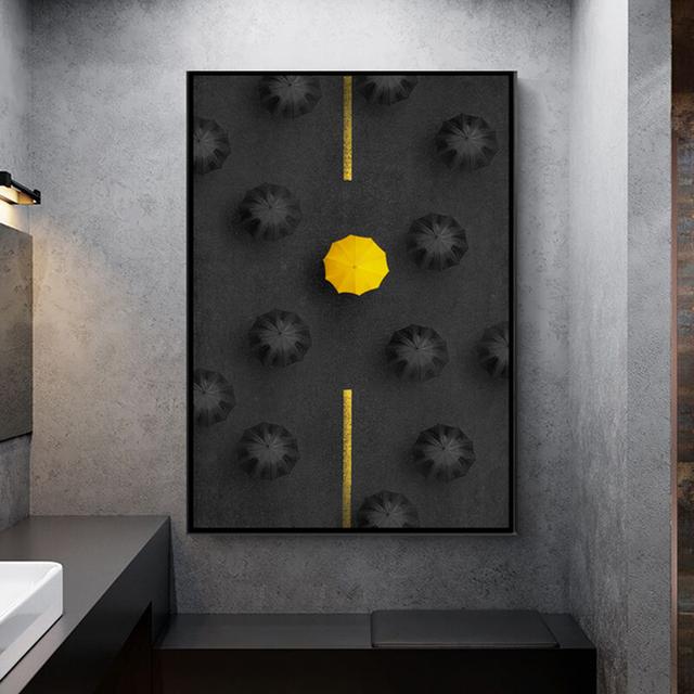 Картина на холсте в скандинавском стиле, Лондонская улица, черный, белый, красный, с изображением зонтика для гостиной, украшения стены дома, без рамки