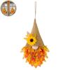 Thanksgiving Maple Leaf Gnome Wreath with String Light Indoor Outdoor Front Door Wall Hanging Artificial Garland Autumn Harvest Festival Decoration