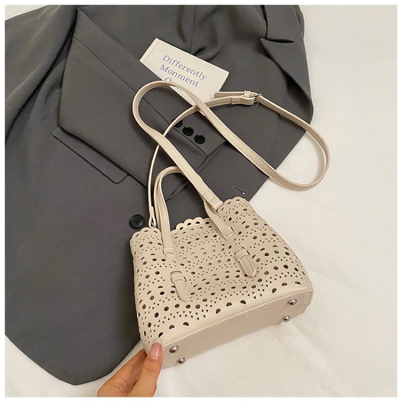 Сумка с вырезами, модная сумка-ведро в корейском стиле, простая и стильная, большой вместимости, сумка через плечо
