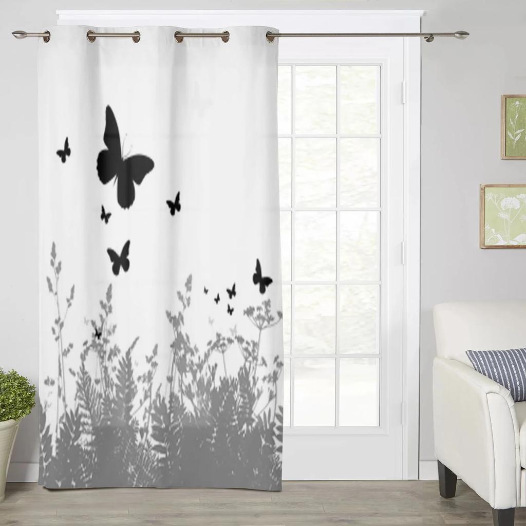 Травяной фон бабочка оконные шторы для гостиной спальни роскошные современные кухонные шторы тканевые шторы