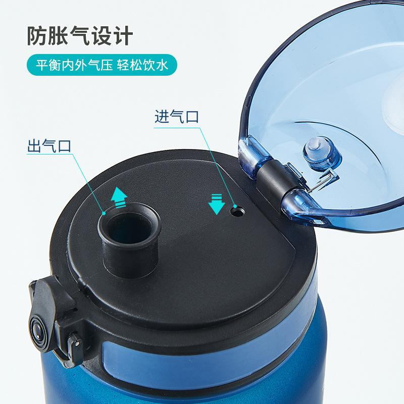Water bottle large capacity outdoor sports water cup gradual change color portable cup high value plastic cup lock bounce cup