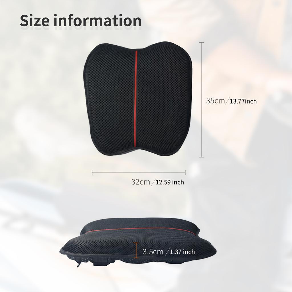 Motorcycle Seat Cushion with Sunshade Cover,Motorcycle Gel Seat Pad for Long Rides with 3D Honeycomb Shock-Absorbing Breathable