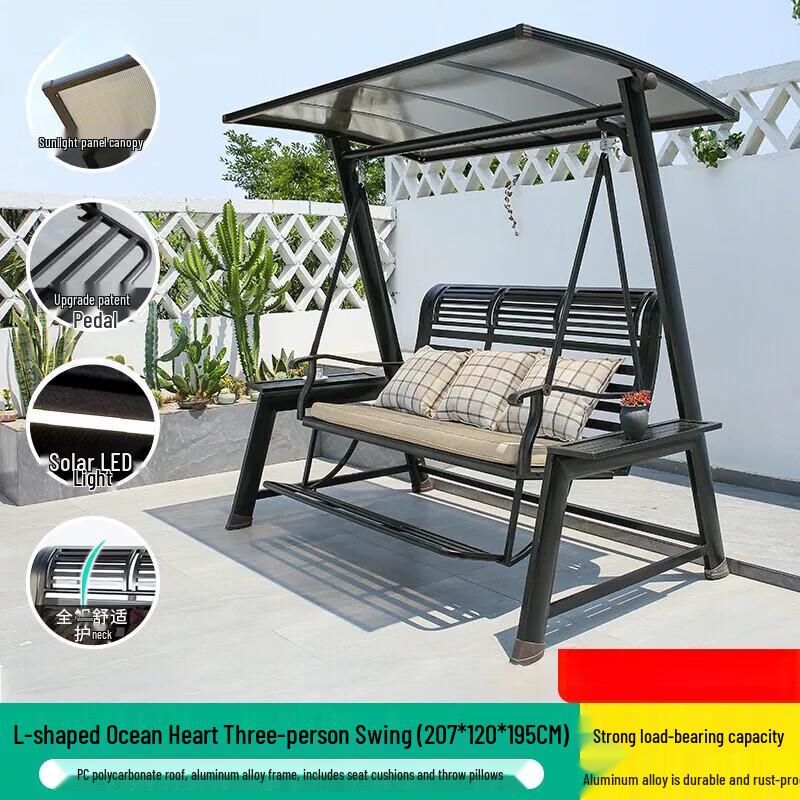JINGGENG Outdoor Aluminum Swing Chair