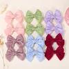 2 шт./компл. Милые кружевные шифоновые заколки-банты для волос для девочек, милая заколка-бант, Корея, детские головные уборы, аксессуары для волос