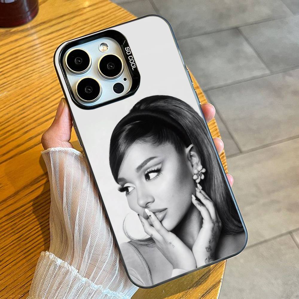 Ari-AG4 Чехол для телефона Ariana Fans Для iPhone 16 17 15 14 12 13 Pro Max Черный Конфетный Матовый Ударопрочный Чехол