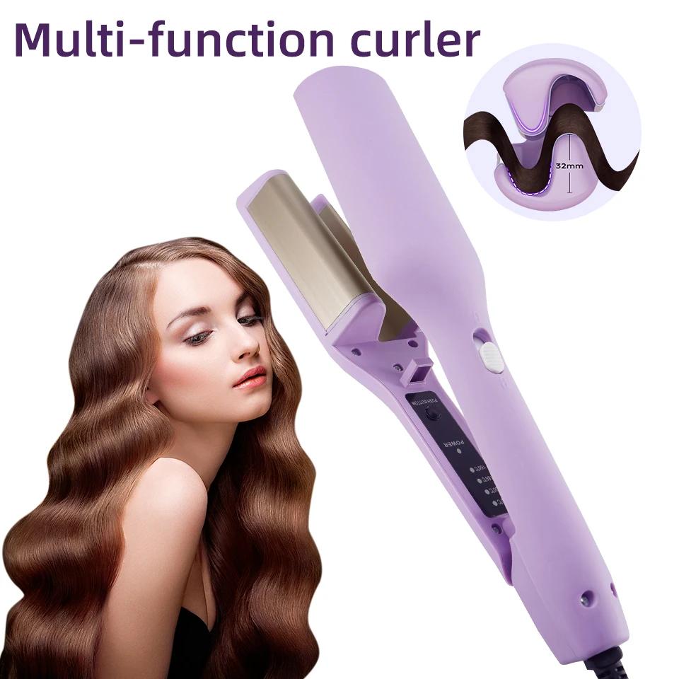 32MM Electric Curling Iron Automatic French Egg Roll Hair Curler Long Lasting Styling Curling Tool Fast Heating EU/US Plug