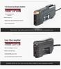 Metal Sheathed Fiber Optic Sensor Amplifier with Right Angle Elbow and Extended Reflective Through-Beam Cable