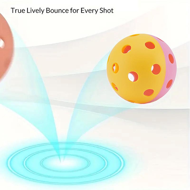 Мячи для пиклбола двухцветные комбинированные для тренировок в помещении/на открытом воздухе Пиклбол Сильная стабильность полета и отскок Спортивный инвентарь для улицы