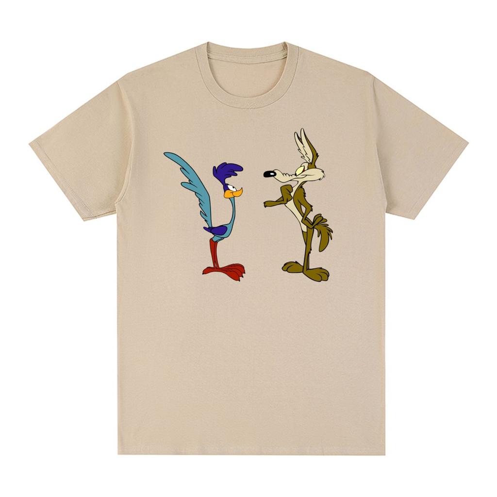 Wile E. Coyote and the Road Runner Adventures Vintage T-shirt Cotton Men T Shirt New Tee Tshirt Womens Tops