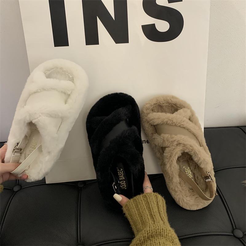 Новые стильные удобные туфли для женщин, универсальные римские сабо с пряжкой на ремешке и каблуком, шлепанцы на платформе, женские бежевые туфли-кроссовки