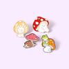 Cute Cartoon Mushroom Animal Brooch Pin Featuring Adorable Cat Hedgehog And Frog Designs