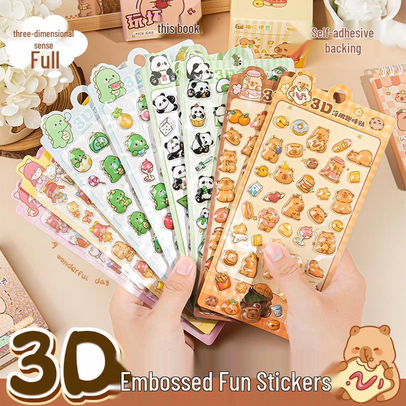 3D рельефные мультяшные наклейки с животными для детей - Обучающие и DIY игрушки для учеников начальной школы