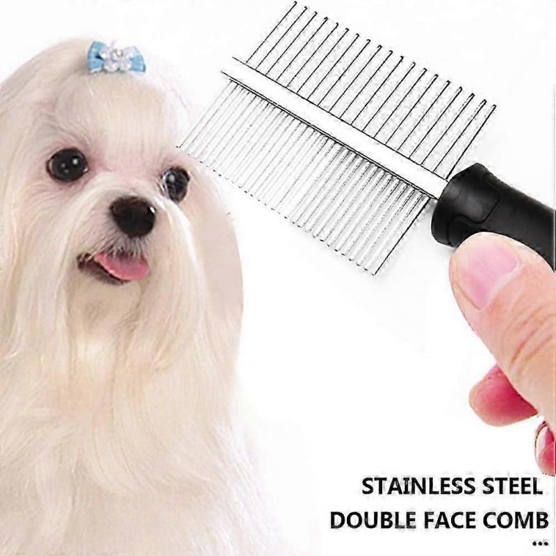 Double Sided Pet Grooming Comb for Dogs and Cats - 2 in 1 Hair Care Tool WGQ