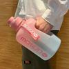 2-литровая спортивная бутылка для воды с соломинкой, большая емкость для фитнеса со шкалой, градиентный чайник, уличная пластиковая портативная бутылка для воды
