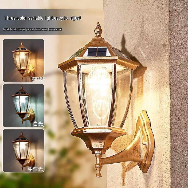 NuFeng Solar Bent Hexagonal Outdoor Wall Lamp