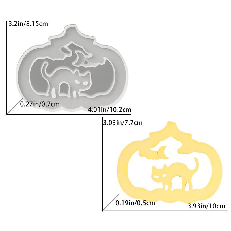 Halloween Hollowed-Out Pumpkin Ambient Light Silicone Mold Diy Pumpkin Plaster Epoxy Resin Soap Wax Making Molds Home Ornaments