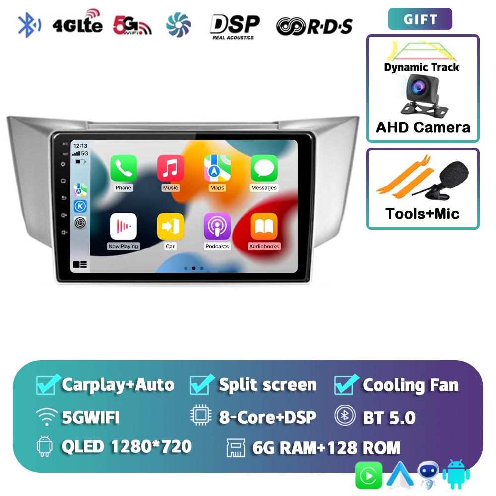 Android 14 Carplay Auto Car Radio For Lexus RX300 RX330 RX350 RX400H 2003-2014 Multimedia Video Player GPS Navigation Stereo DSP