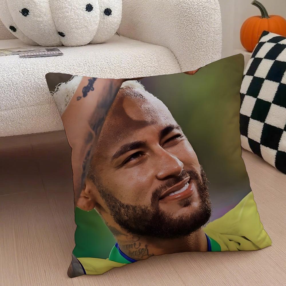 Brazilian Handsome Athlete NNeymar Jr Cushion Cover Throw Pillow Cover Hidden Button Durable Polyester Chair Cushion