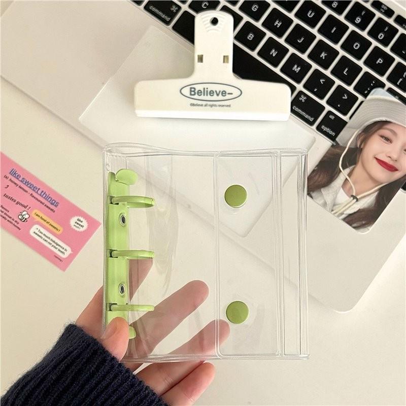 Candy Color A8 Mini Photo Album & Card Holder - Double Snap, 3-Hole Planner, 3-Inch Star Pages.