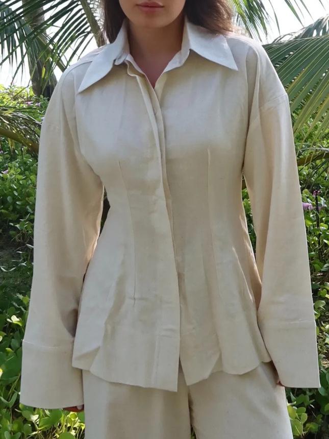 2026 Spring/Summer Simple Loose Linen Women's Shirt - Middle East Europe America