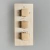 Brushed Gold Thermostatic Shower Mixer Valve Brass 3-ways Mixer Valve Thermostate Control Valve Wall Concealed Shower Valve