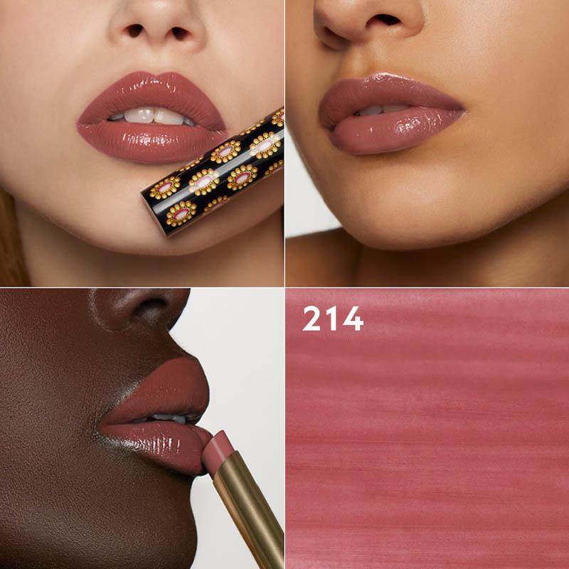Gucci Блестящая помада Rouge De Beauté, Увлажняющая, Придающая объем, Стойкий блеск