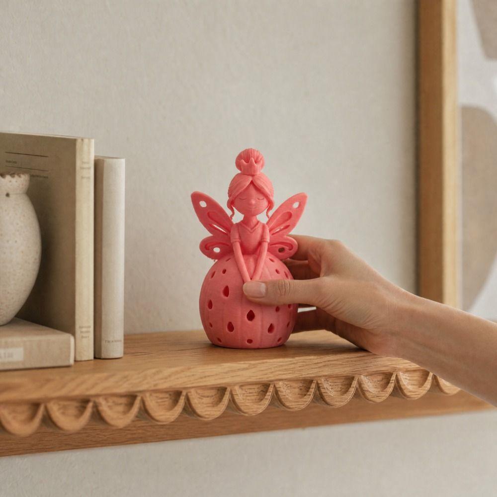 3D Printing Fairy Girl Figurine Hollow-out Wings Girl Candle Holder Desktop Ornaments Wedding