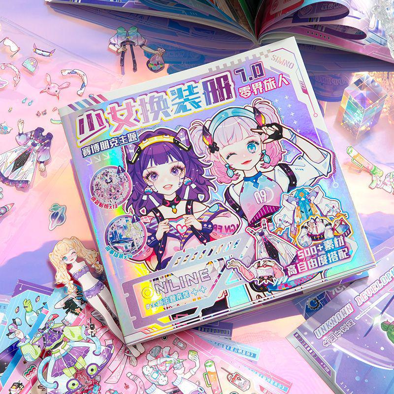Xinmo Dress-Up Game Sticker Book: Energetic Princess Makeup for Little Girls