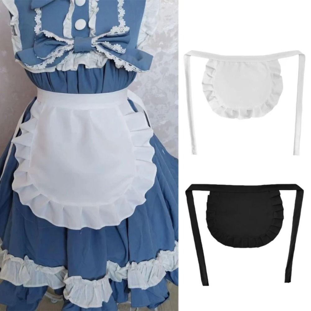 1Pcs Black White Waist Apron Waitress Maid Style Half Apron for Coffee Shop Restaurant