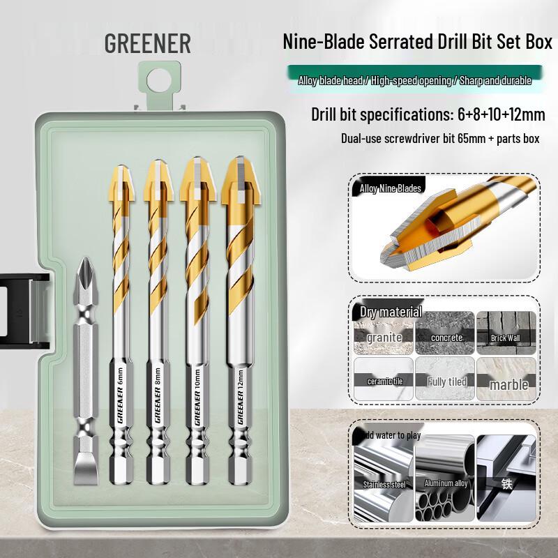 GREENER Multi-Material Serrated Eccentric Drill Bits
