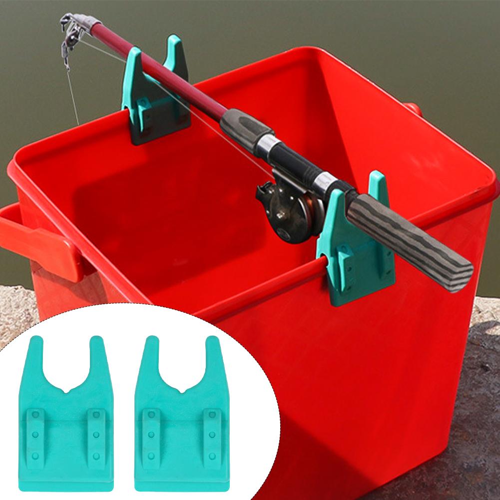 1 Pair Portable Raft Fishing Bracket Clamp Silicone Bucket Fishing Rod Holder Undamaged Line Fishing Accessories
