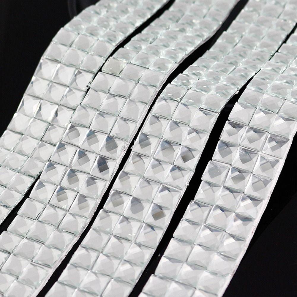 Self-Adhesive DIY Diamond Glass Wall Sticker Mosaic Tiles Mirror Wall Stickers Mini Square Glass