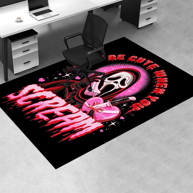 1 шт. Крик, Валютин, Хоррор Офисный ковер Мягкий полиэстер Коврик для входа Моющийся Нескользящий Машинная стирка