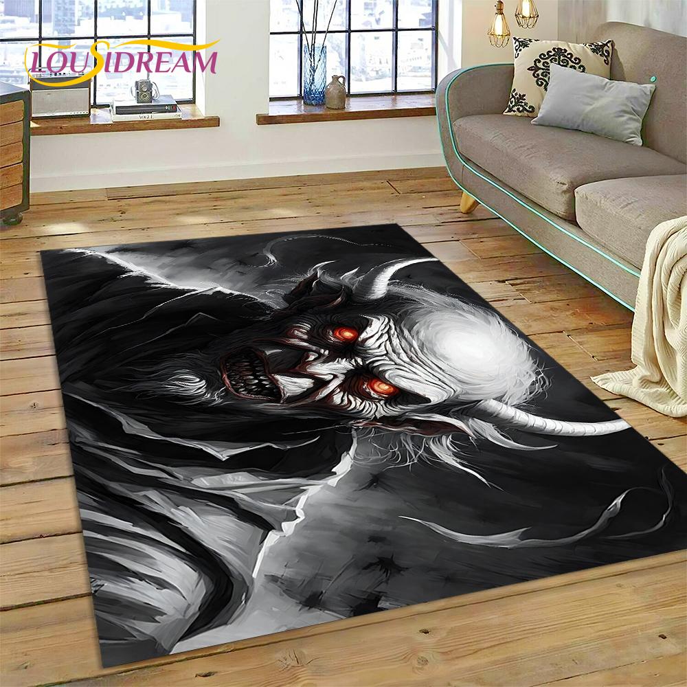 Gothic Horror Monsters Demon Ghost Carpet Rug for Bedroom Living Room Home Sofa Decoration,Children Game Large Decor Floor Mat