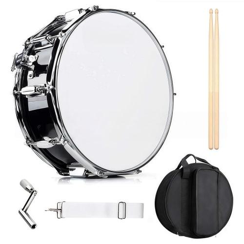 Bxzzuis Snare Drum, Drum Set, Musical Instrument Percussion, for Beginners, Holiday Gift, Easy Installation, Stand, Stick, Key, Bag, Mute Pad, Adjusta