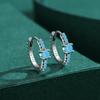 MODIAN Vintage Turquoise Hoop Earrings 925 Sterling Silver Luxury Trendy Earring For Women Wedding Jewelry