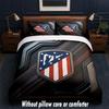 Atletico Madrid Design Bed Bedding Set 1 Duvet Cover + 2 Pillowcases Soft Breathable Household Bed Linens