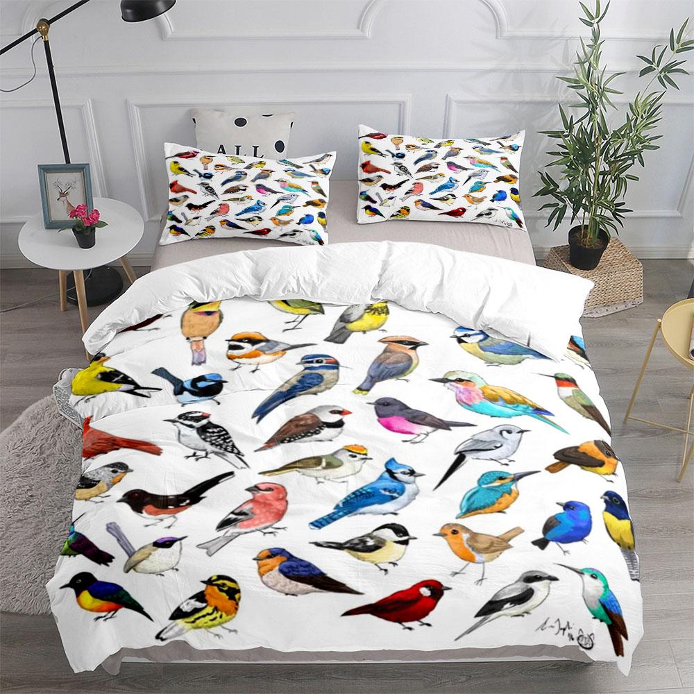 Floral And Birds Duvet Cover Set King Queen Double Full Twin Single Size Duvet Cover Pillow Case Bed Linen Set
