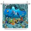 Octopus Seas Shower Curtains Bath Curtain 180*180cm Waterproof Bathroom Home Decor Washable Fabric Bathroom Screen With 12 Hooks