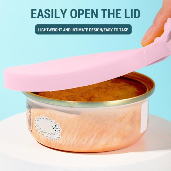 Pet Food Can Lid 3-in-1 Silicone Can Cover One Lid Fits