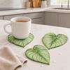 Acrylic Tropical Plant Coasters, Heat Resistant Non-Slip Drink Coasters, Easy Clean Leaf Shaped Pads for Coffee Table Desk Decor, Home Gift
