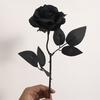 Готическая Искусственная Черная Роза Реалистичный Поддельный Шелковый Цветок Хэллоуин Домашний Офис Стол Центральная часть Искусственная Цветочная Ветка Цветочная Композиция Украшение