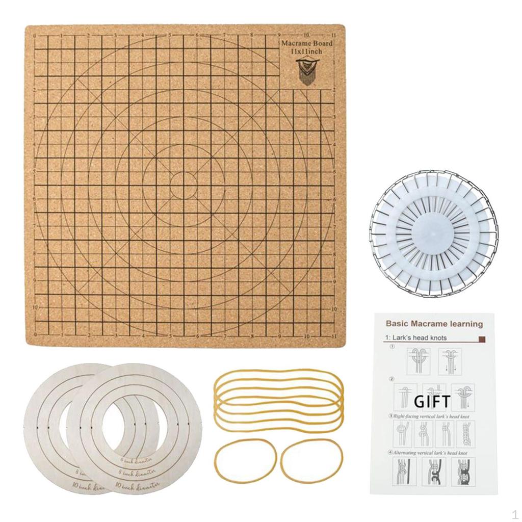 Macrame Board Blocking Mats Knotting String Crochet Cord DIY with T Shaped Pin Braiding Plate