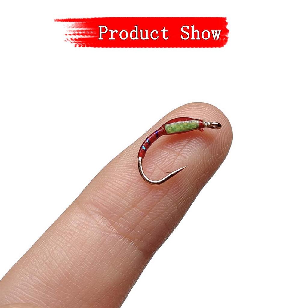 5/10Pcs Realistic Fly Fishing Bait Chironomid Midge Pupa Nymph Trout Flies Fly Fishing Hook Artificial Caddis Larva Lures
