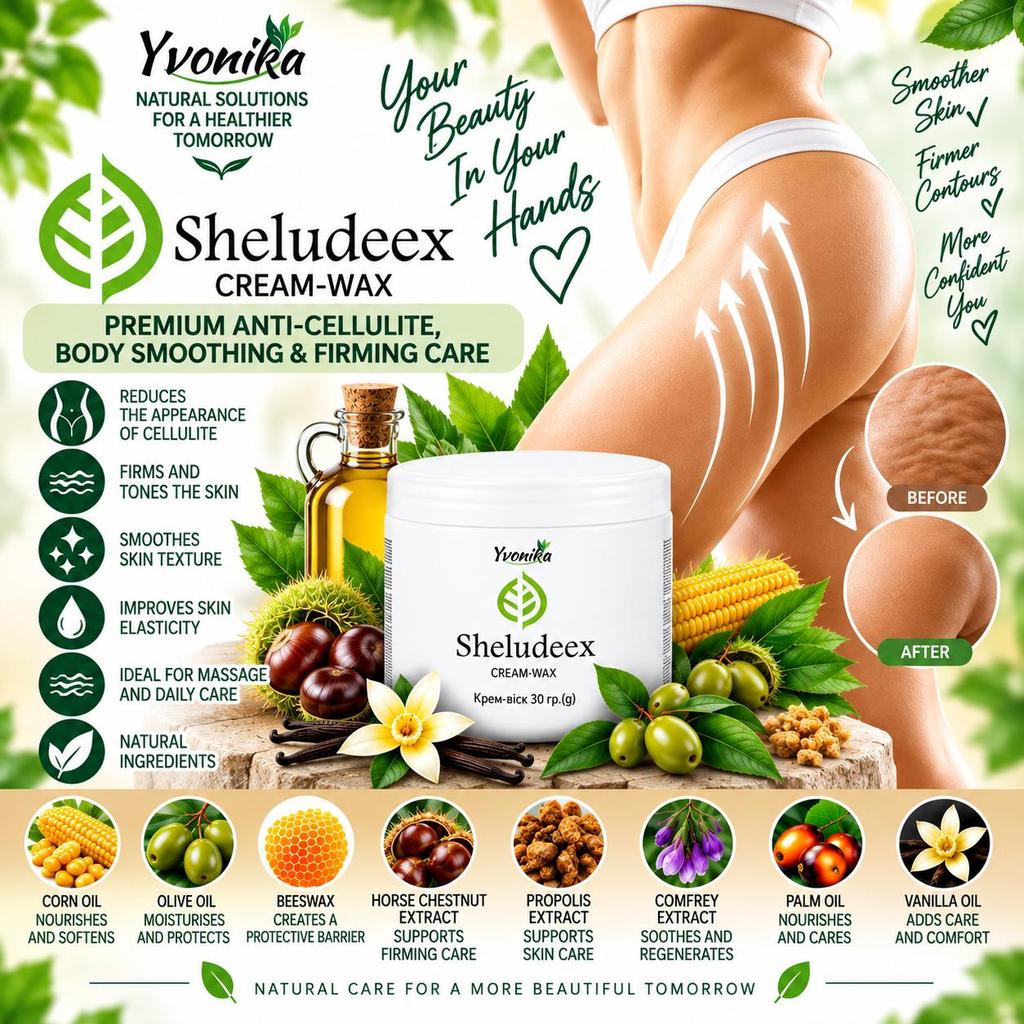 Yvonika Sheludeex Cream-Wax – Premium Anti-Cellulite, Body Smoothing & Firming Care, 30 g