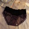 Женские летние тонкие новые сексуальные кружевные полупрозрачные сетчатые хлопковые трусики-треугольники