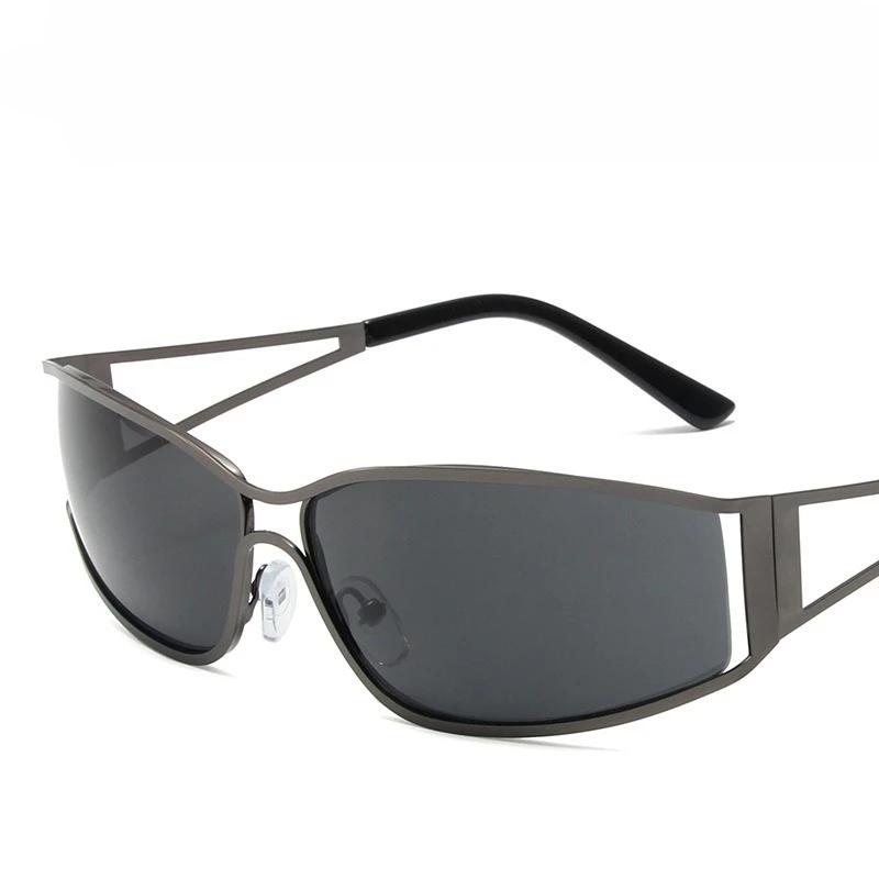 Солнцезащитные очки с прорезями Женские Модные Градиентные 2000-х Очки-обертки Брендовые Панк-очки Зеркальные Очки